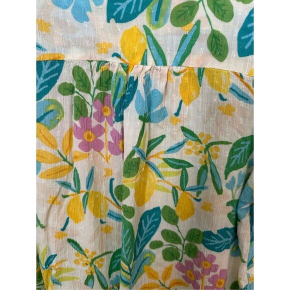 Rachel Roy Women's Tropical Floral Print Puff Sleeve Blouse Multicolor Small - Picture 3 of 8